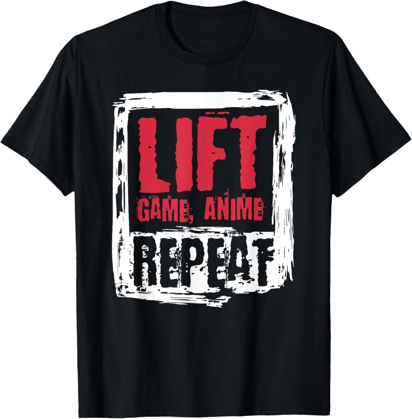 Lift Game Anime Repeat Workout Gym Gift T-Shirt - T-Shirt | Black