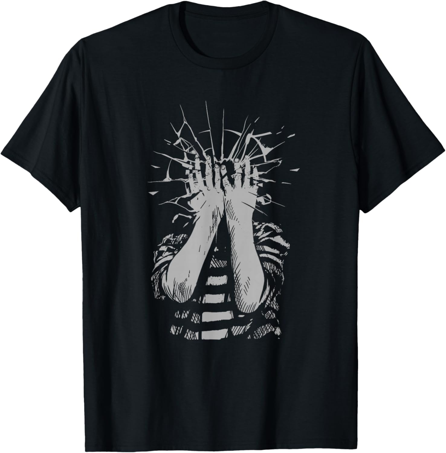 Shattered Emotions Emo Sad Depressing Broken Heart Break Up T-Shirt - T-Shirt | Black