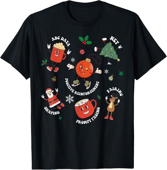 Christmas Behavior Therapist ABA Squad Behavior Analyst T-Shirt - T-Shirt | Black