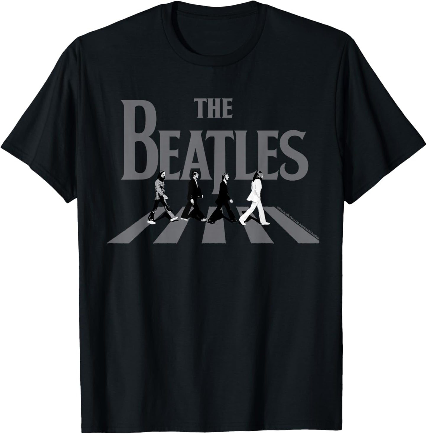 The Beatles - Abbey Road Greyscale Album Cover T-Shirt - T-Shirt | Black
