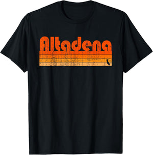 Altadena, California Retro 80s Style T-Shirt - T-Shirt | Black