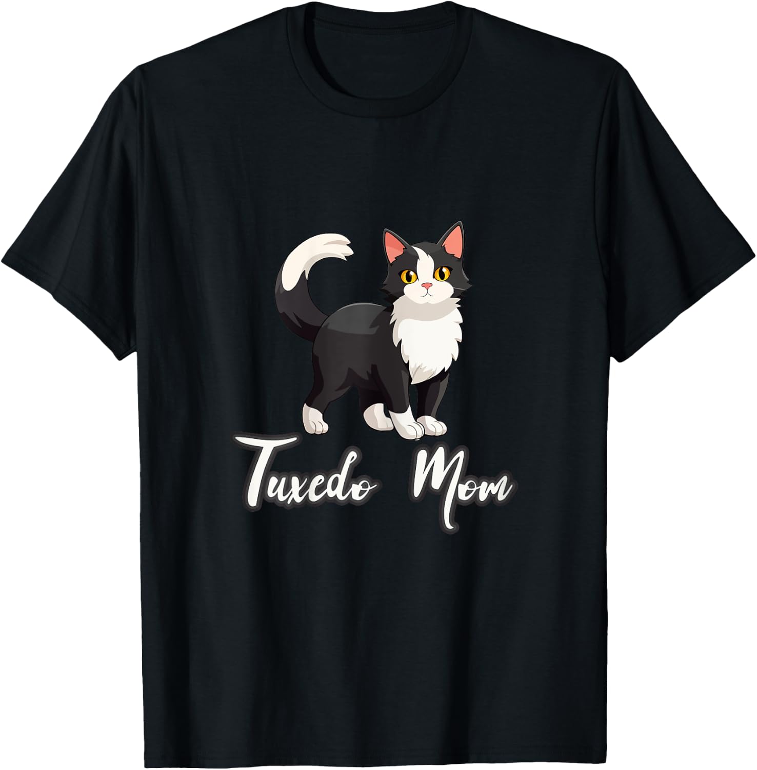 Tuxedo Cat Mom Shirt Funny Kitten Mama Cat Lover Mothers Day Kids T-Shirt - T-Shirt | Black