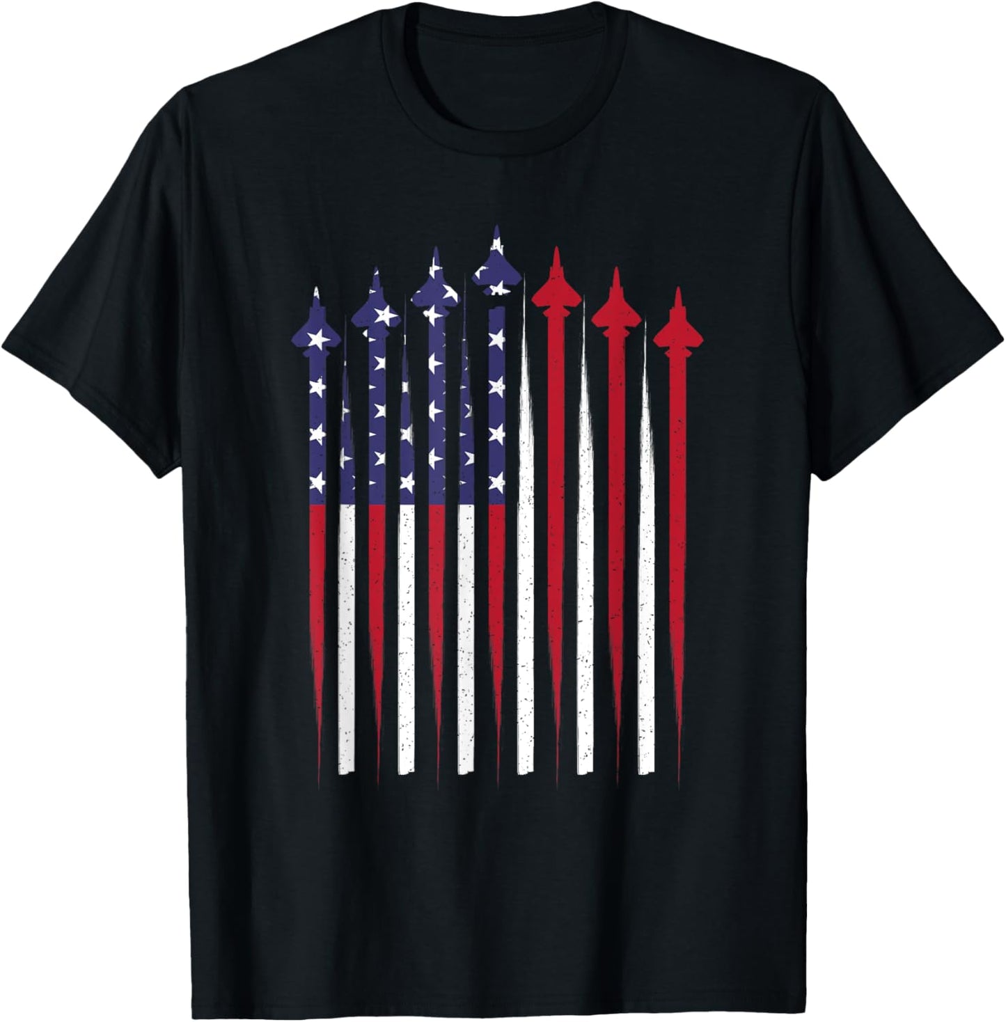 4th Of July Patriotic American Flag Jet Aviator USA Men Boys T-Shirt - T-Shirt | Black