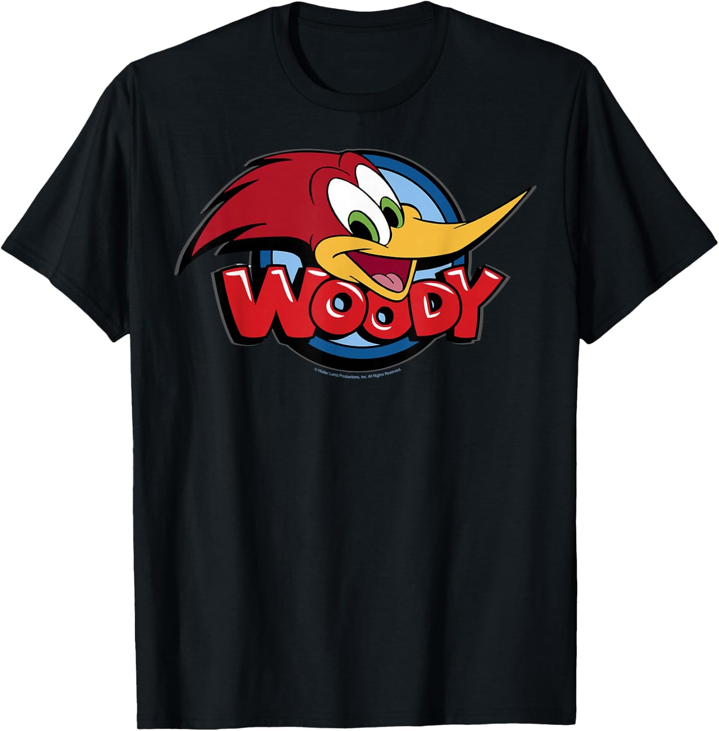 Woody Woodpecker Large Face Logo T-Shirt - T-Shirt | Black