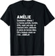 Woman Humour Personalized Gift Amelie Name Definition T-Shirt - T-Shirt | Black
