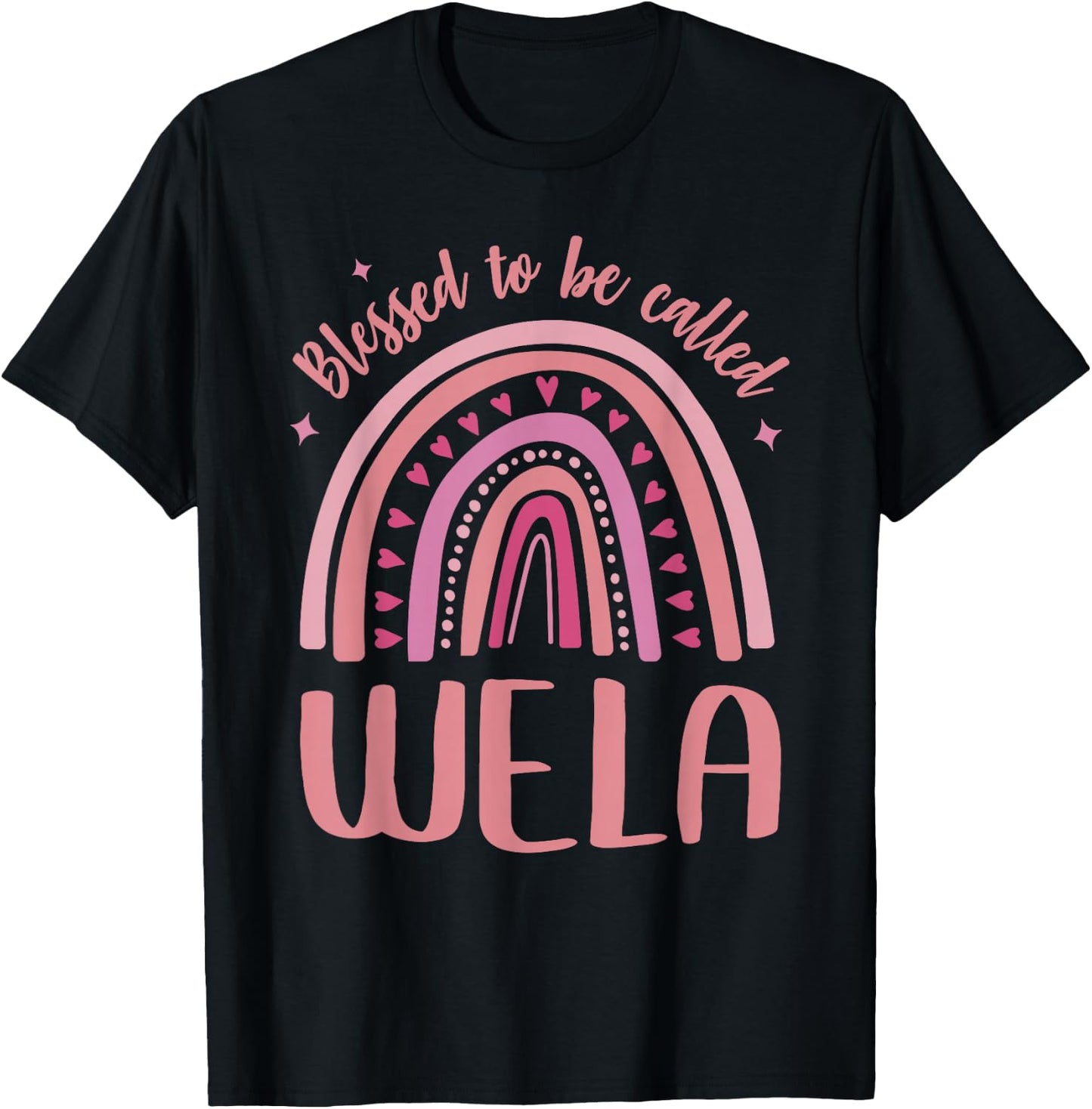 Wela for Grandma Women Mother's Day Blessed Wela T-Shirt - T-Shirt | Black