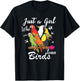 Just a Girl Who Loves Birds Bird Watching Birding Gift T-Shirt - T-Shirt | Black