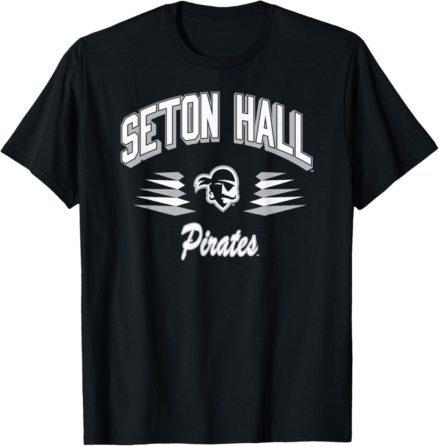 Seton Hall Pirates Retro Diamond Royal Officially Licensed T-Shirt - T-Shirt | Black