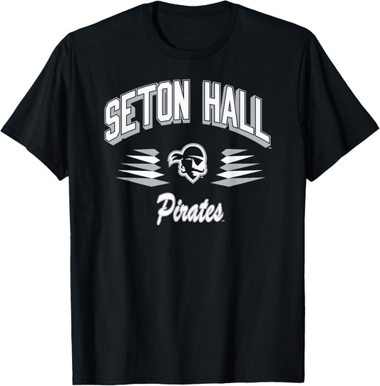 Seton Hall Pirates Retro Diamond Royal Officially Licensed T-Shirt - T-Shirt | Black