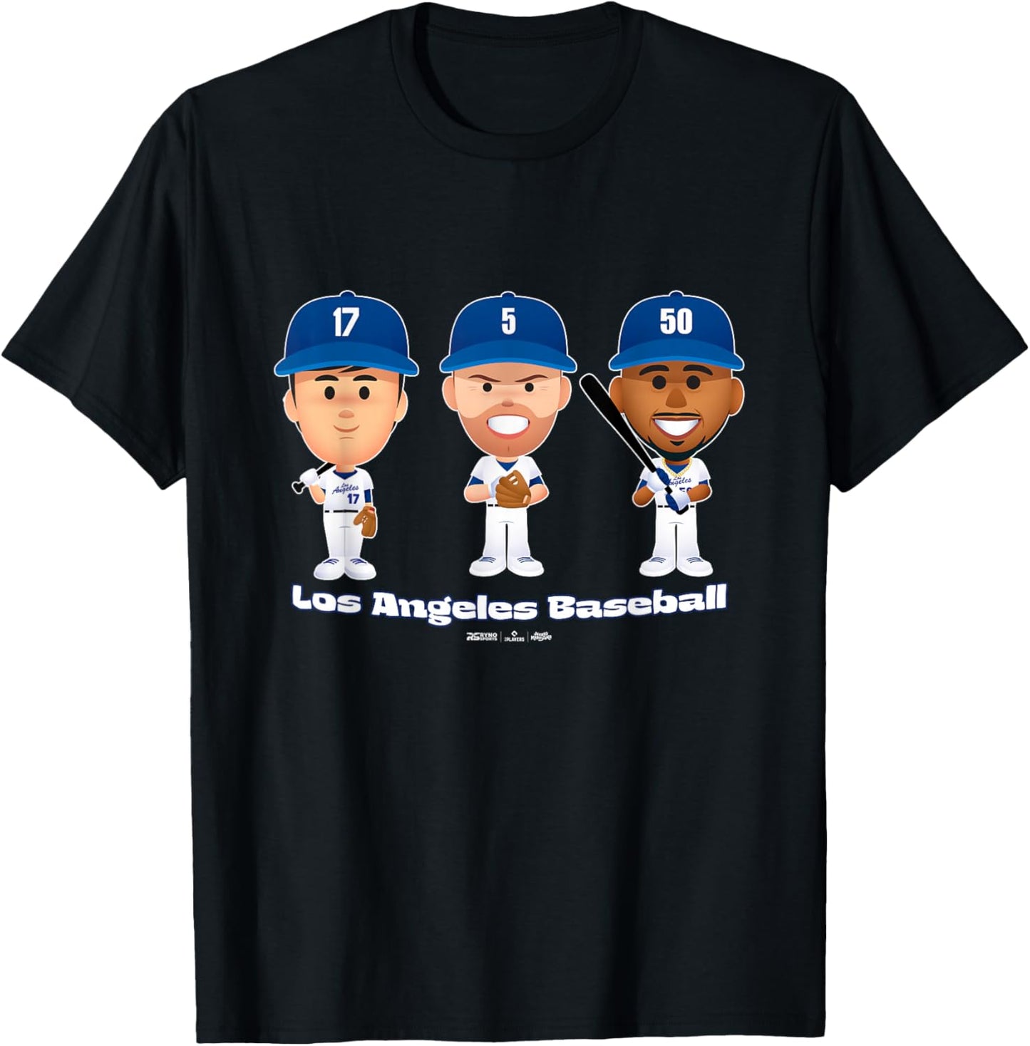 Los Angeles Baseball Players Body Trio MLBPA T-Shirt - T-Shirt | Black