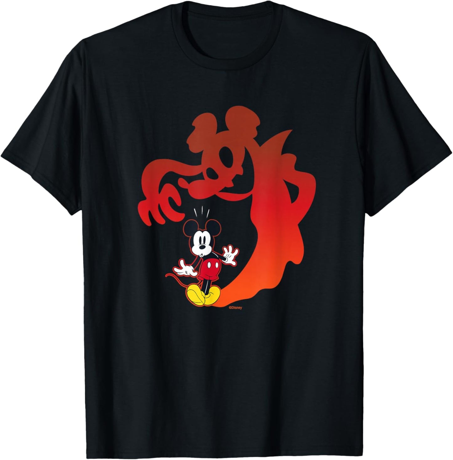 Disney Mickey Mouse Halloween Spooky Scary Shadows Vampire T-Shirt - T-Shirt | Black