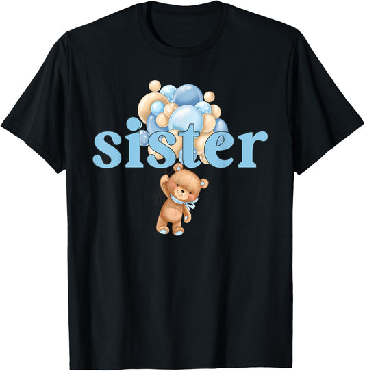 Sister Teddy Bear 1st Birthday Boy Family Matching T-Shirt - T-Shirt | Black