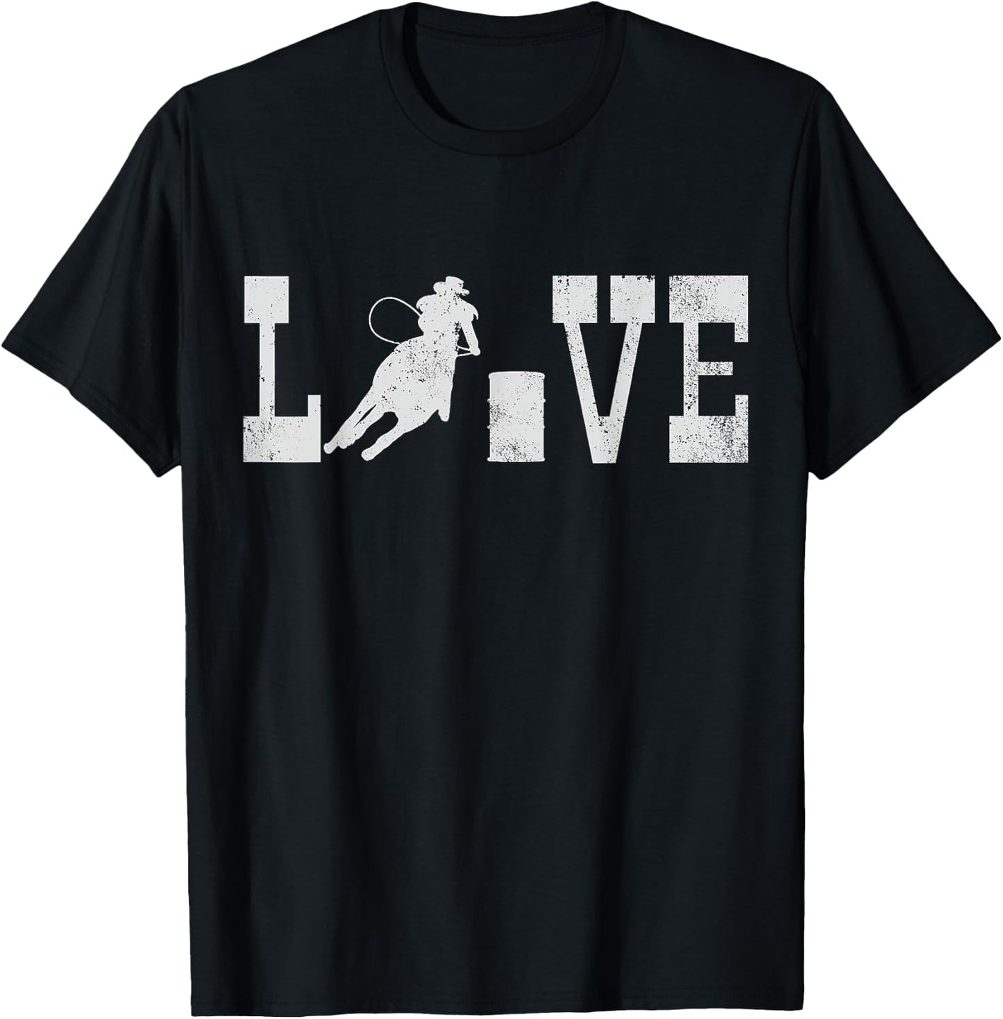 Barrel Racing Love Vintage Gift T-Shirt - T-Shirt | Black