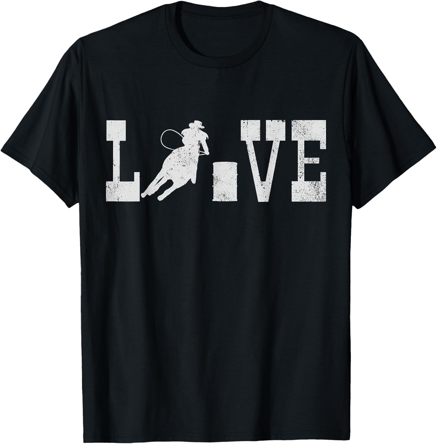 Barrel Racing Love Vintage Gift T-Shirt - T-Shirt | Black