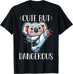 Cute but Dangerous Karate Taekwondo Koala Karate Girl T-Shirt - T-Shirt | Black