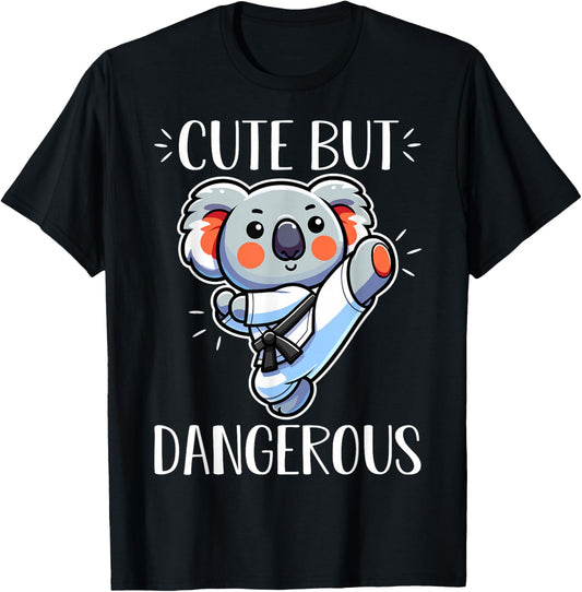 Cute but Dangerous Karate Taekwondo Koala Karate Girl T-Shirt - T-Shirt | Black