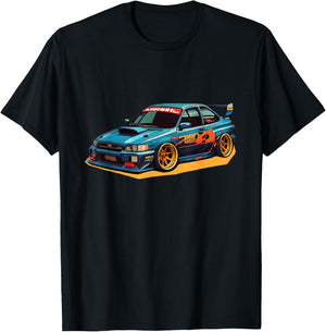 Sports Car Drift 90s Retro Cartoon Japanese T-Shirt - T-Shirt | Black