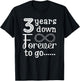 3 Years Down Forever to Go Cute 3rd Wedding Anniversary T-Shirt - T-Shirt | Black
