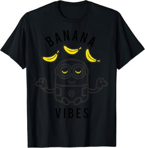 Despicable Me Minions Banana Vibes Meditation Minion Sketch T-Shirt - T-Shirt | Black