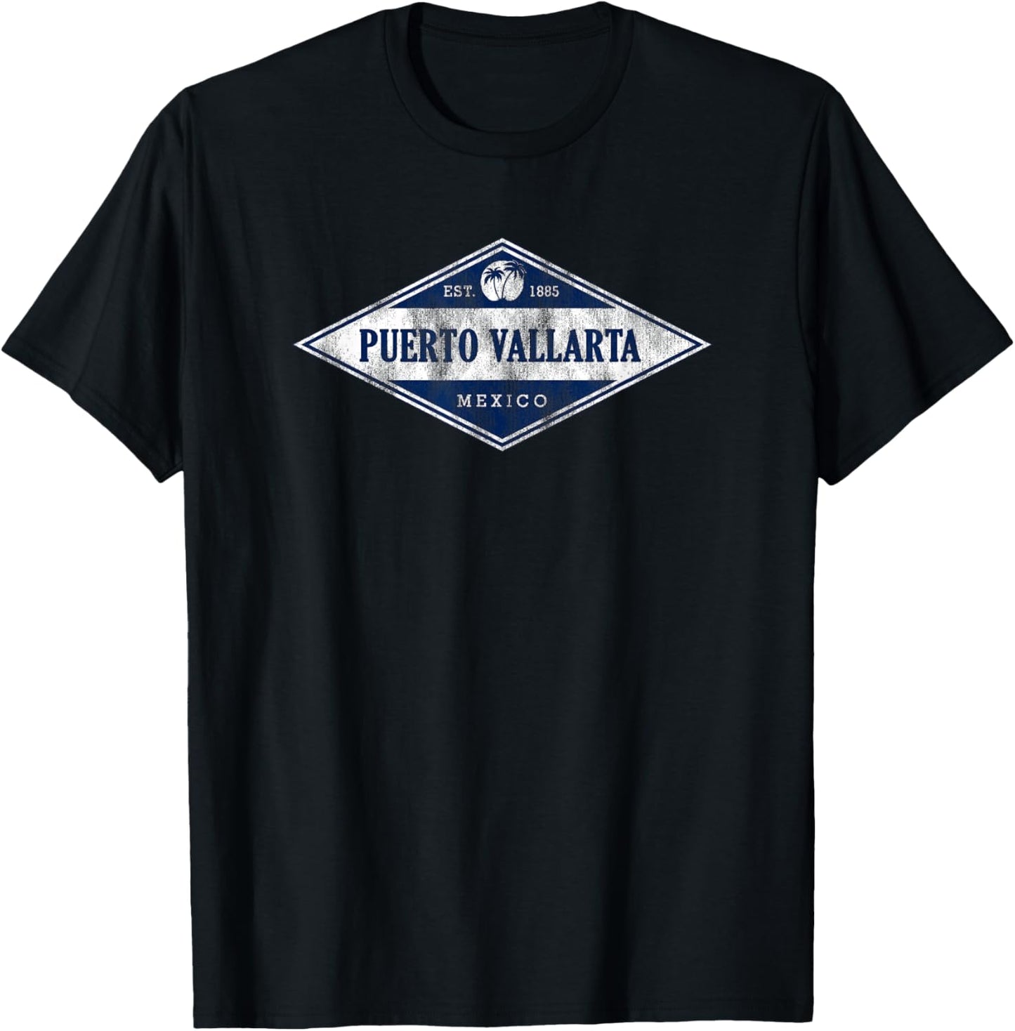 Puerto Vallarta Mexico Retro Badge Souvenir T-Shirt - T-Shirt | Black