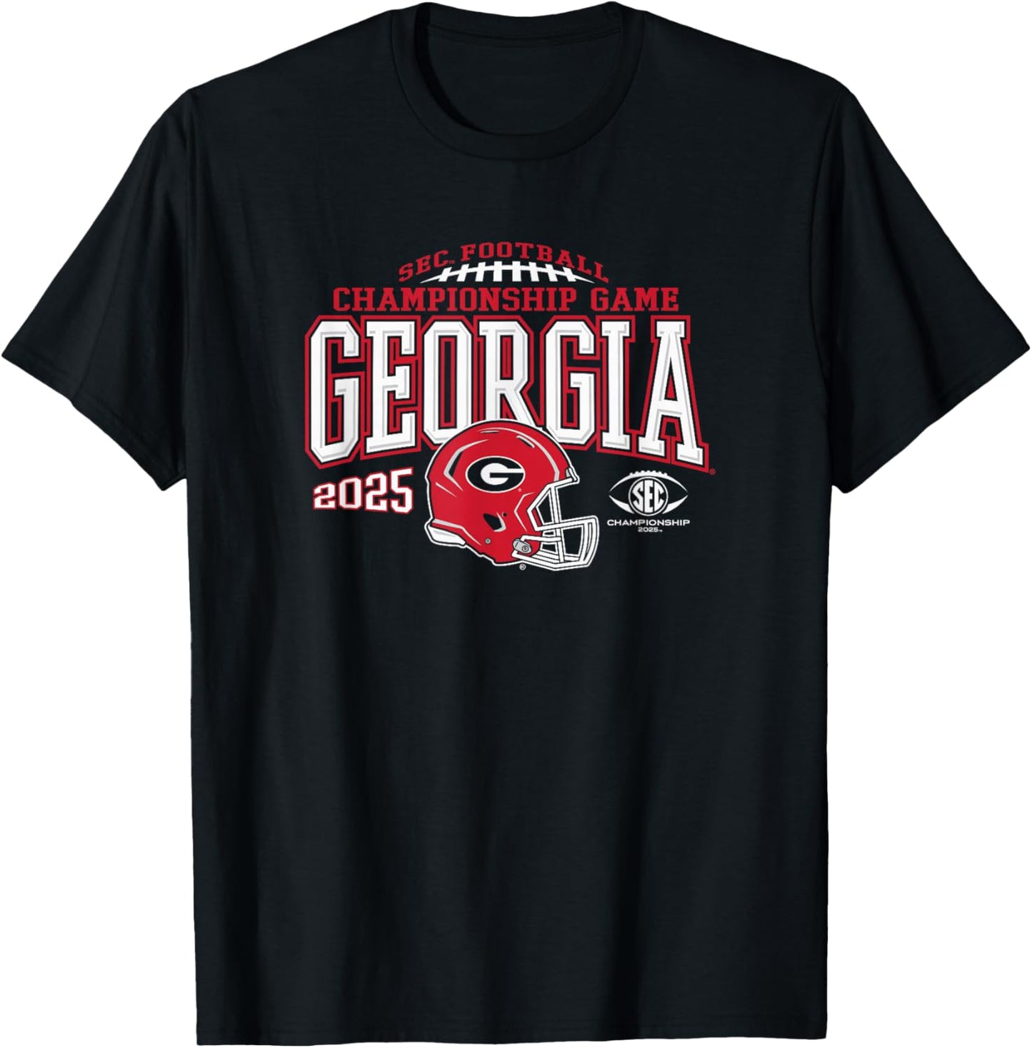 Georgia Bulldogs SEC Championship 2025 Football Black T-Shirt - T-Shirt | Black