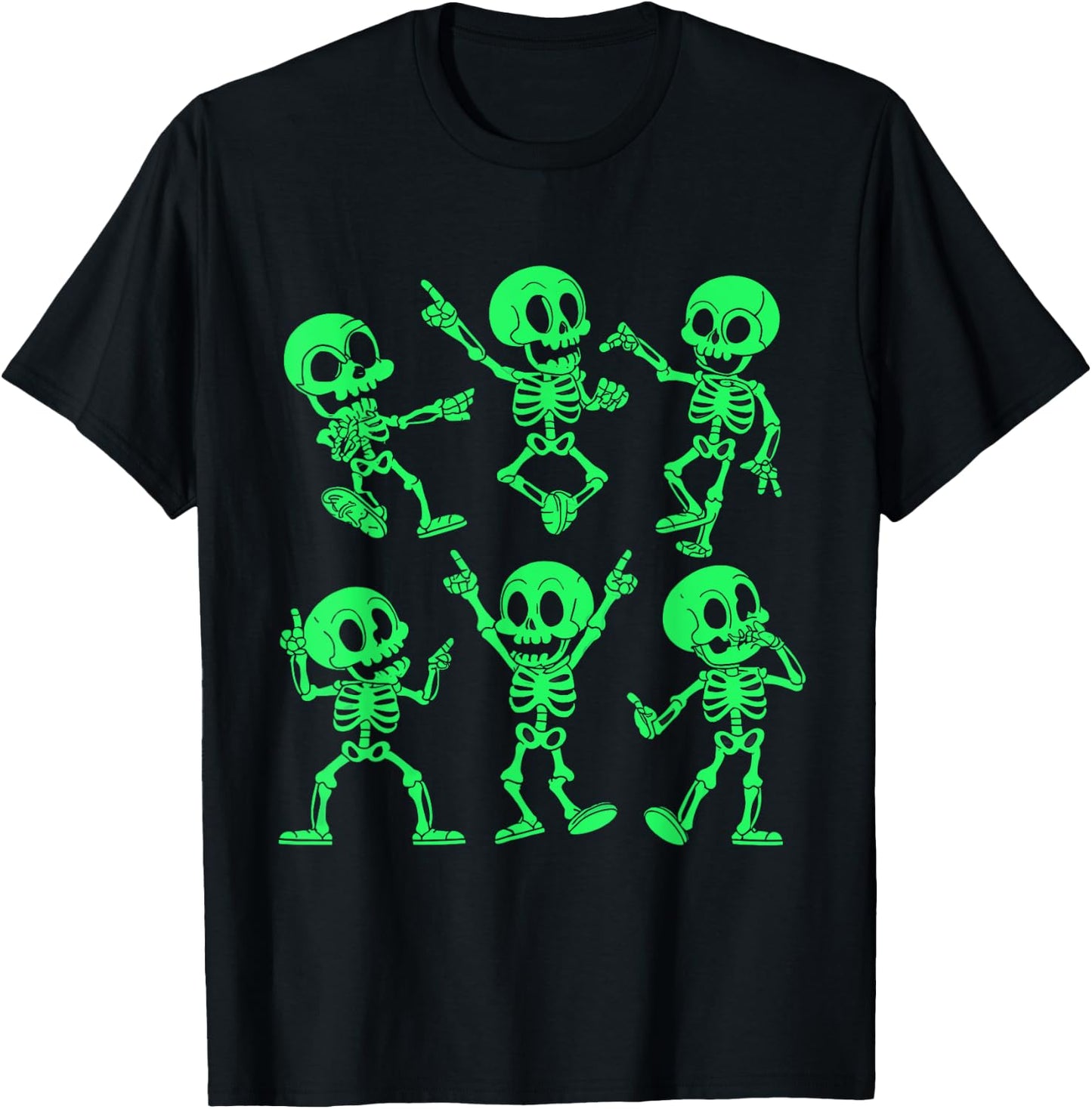 Dancing Skeletons Dance Challenge Girl Boys Kids Halloween T-Shirt - T-Shirt | Black