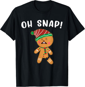 Gingerbread Man Oh Snap Christmas Funny Cookie Baking Gift T-Shirt - T-Shirt | Black