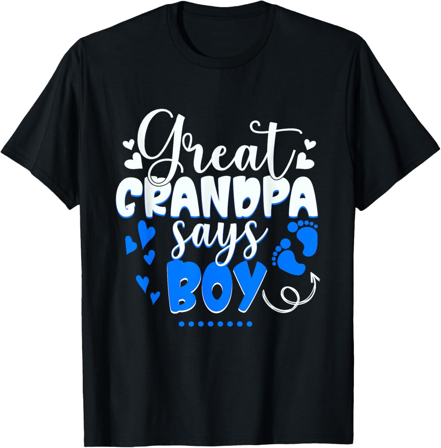 Gender Reveal Great Grandpa Says Boy Matching Family Baby T-Shirt - T-Shirt | Black