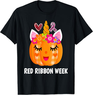 We Wear Red For Red Ribbon Week Awareness Red Ribbon Week T-Shirt - T-Shirt | Black