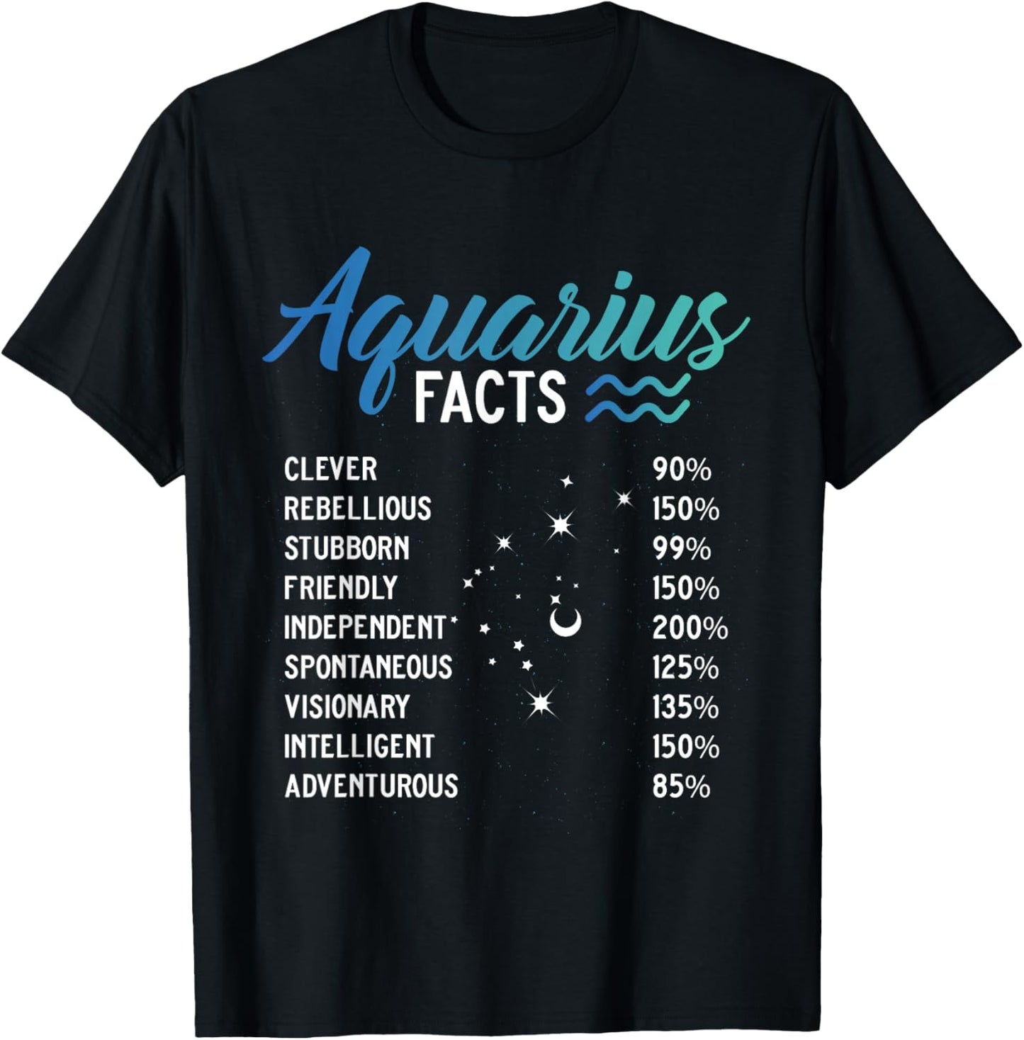 Aquarius Facts February Birthday Zodiac Gifts Aquarious Girl T-Shirt - T-Shirt | Black