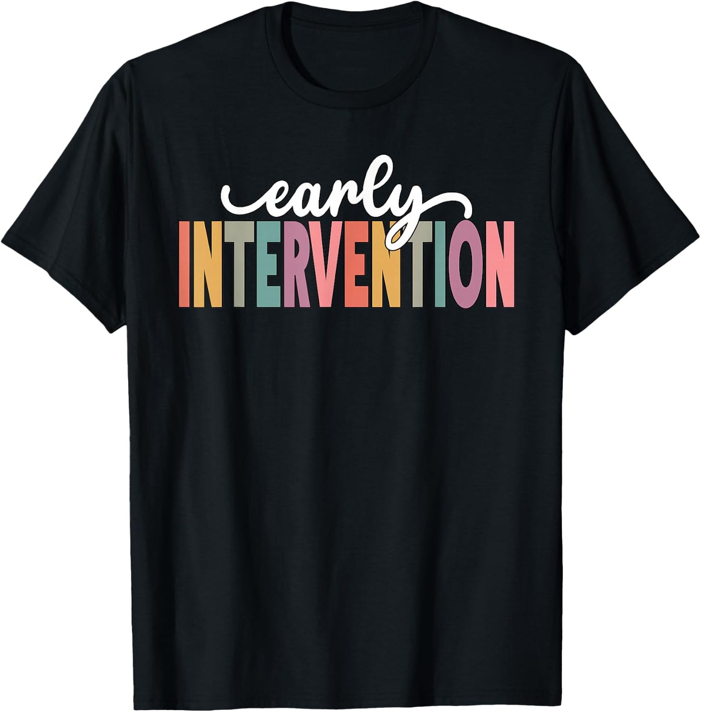 Retro Early Intervention Teacher School Support Specialist T-Shirt - T-Shirt | Black