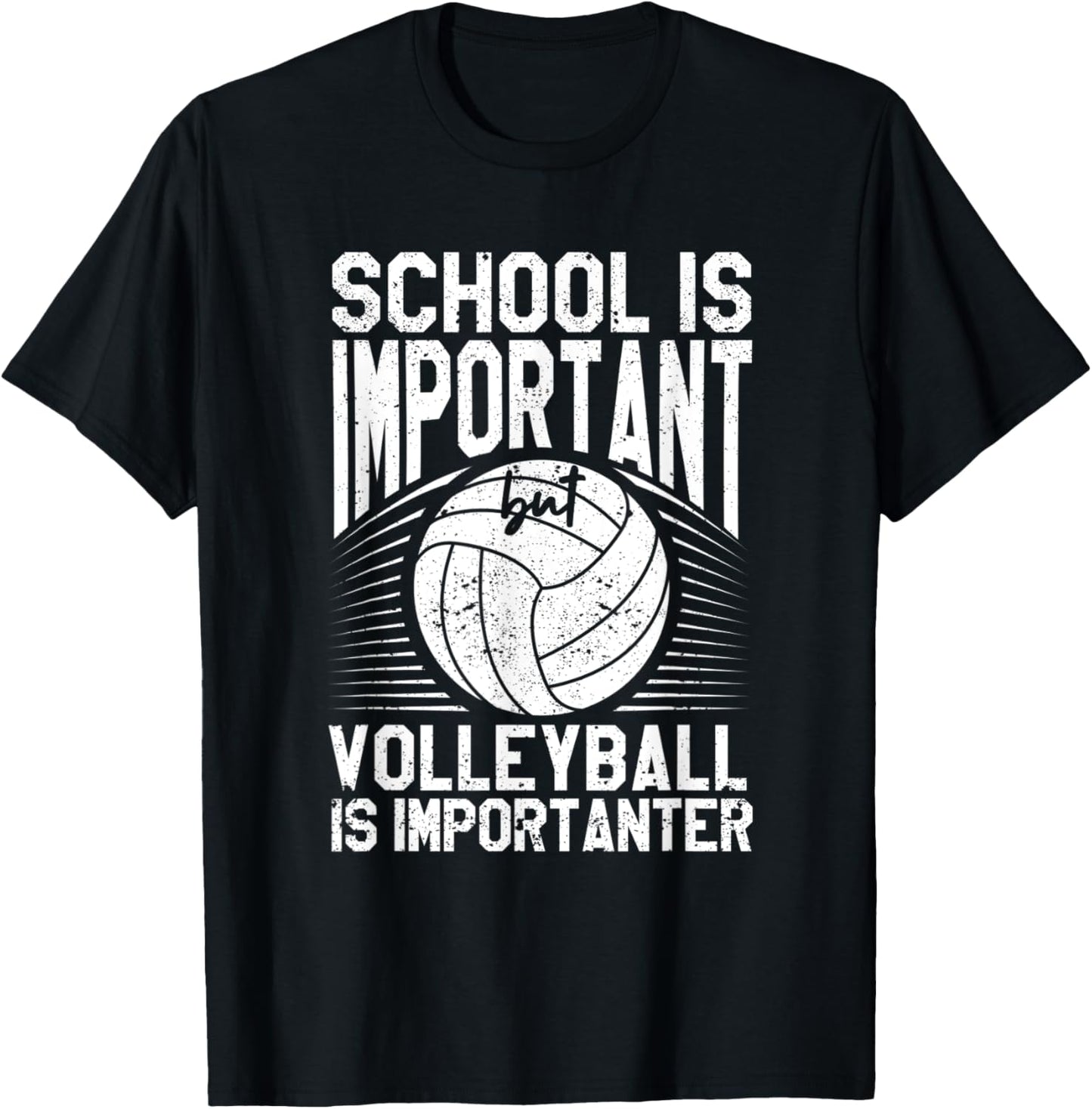 School Is Important But Volleyball Is Importanter T-Shirt - T-Shirt | Black
