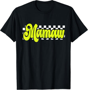 Mamaw Retro Checkered Distressed design T-Shirt - T-Shirt | Black