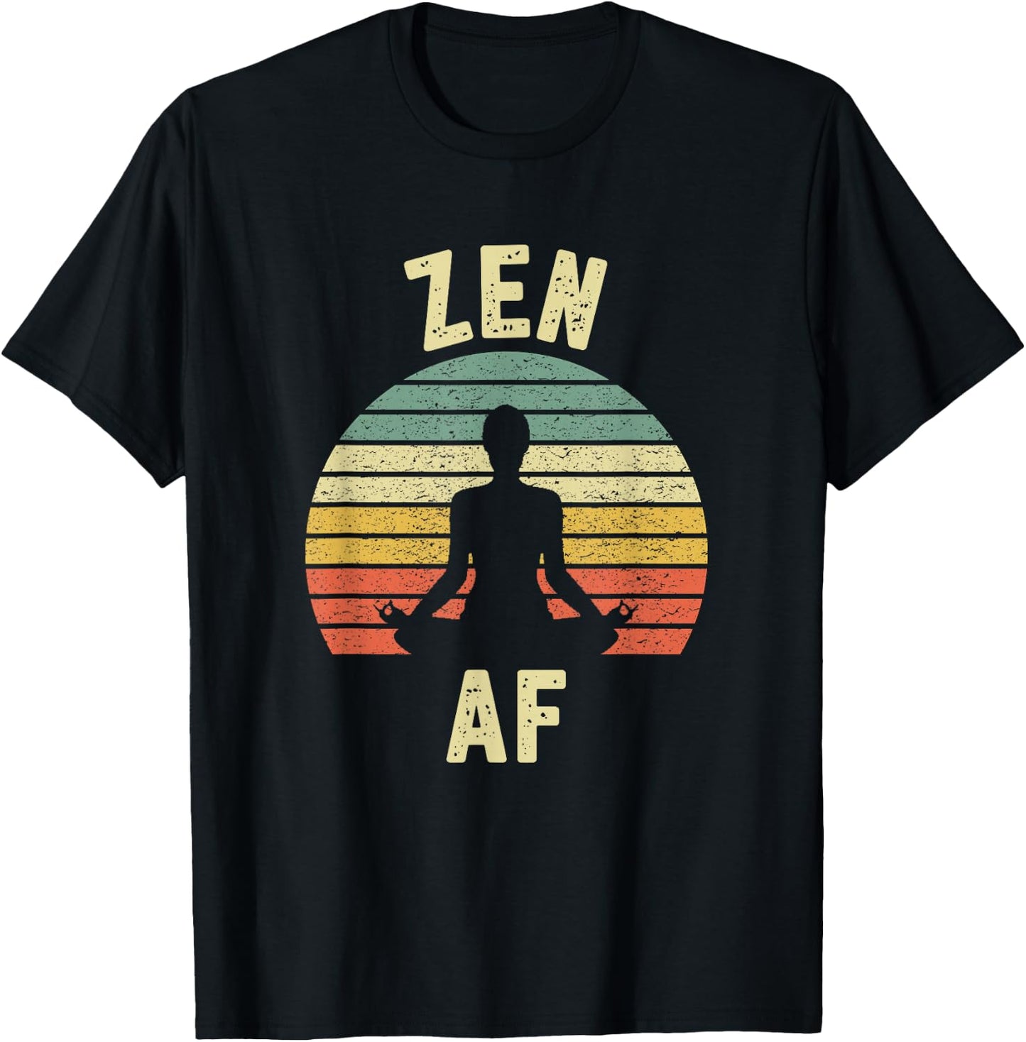 ZEN AF Shirt Retro Yoga Cute Funny Gift T-Shirt - T-Shirt | Black