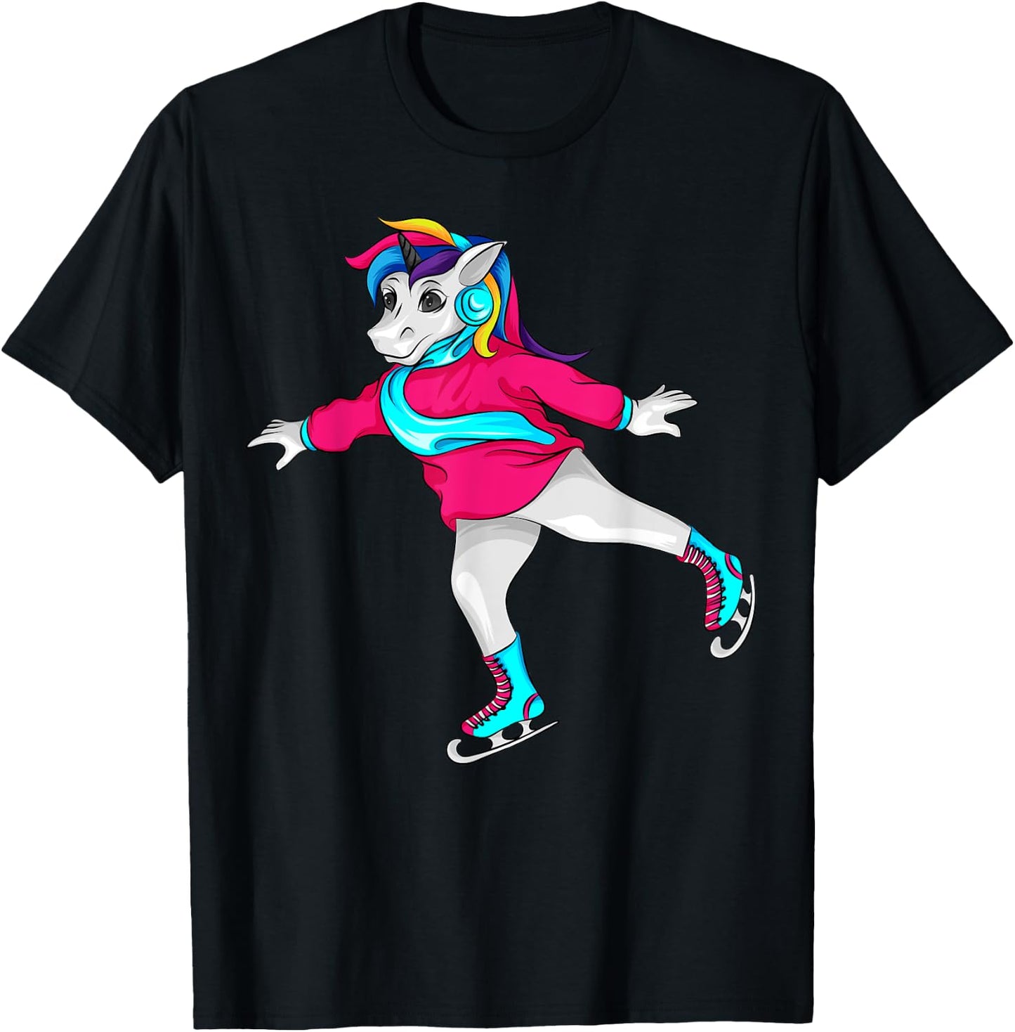 Figure Skating Unicorn Cool Pair Ice Skater Girl Funny Gift T-Shirt - T-Shirt | Black