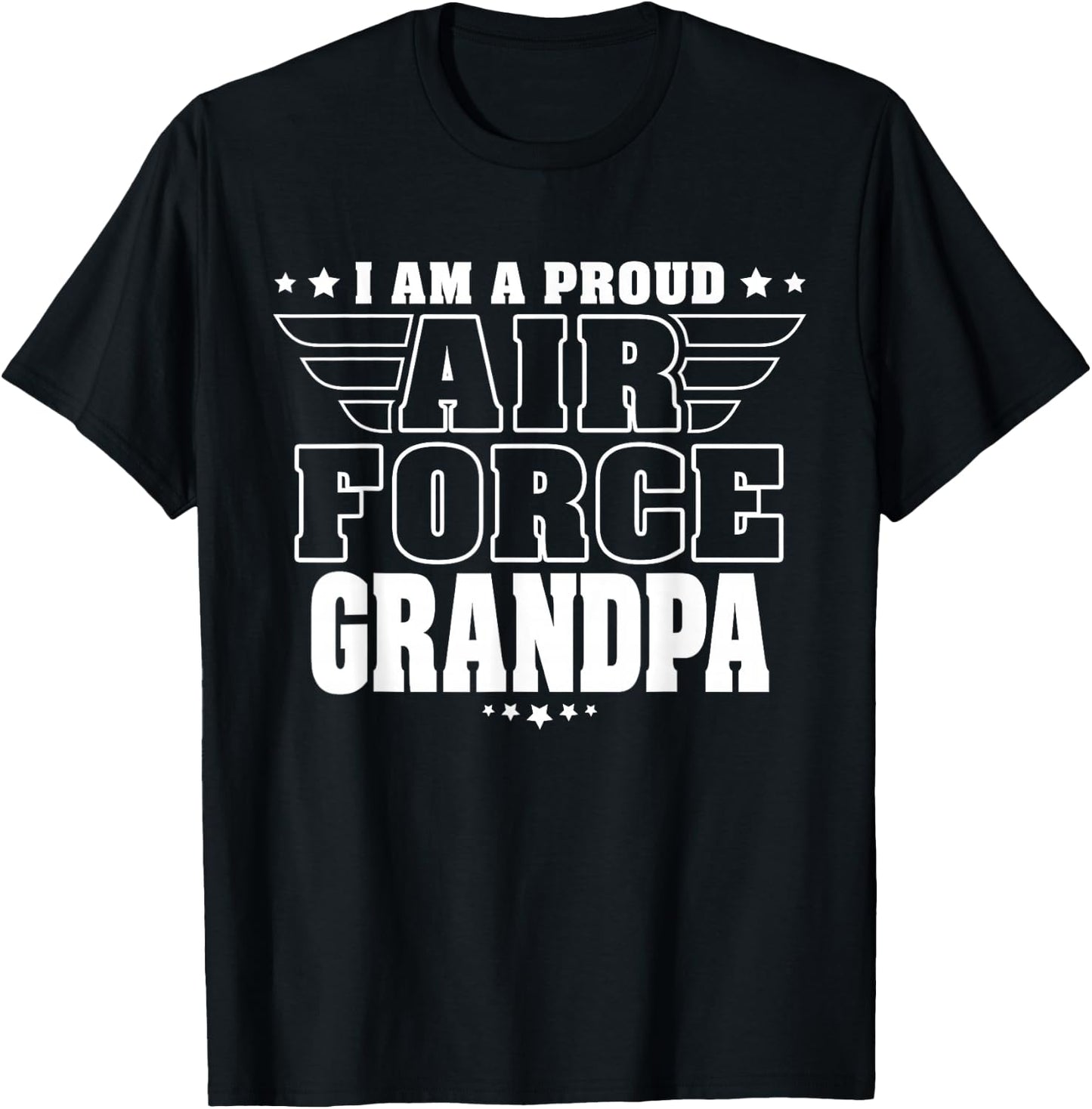 Proud Air Force Grandpa Patriotic Pride Military Grandfather T-Shirt - T-Shirt | Black