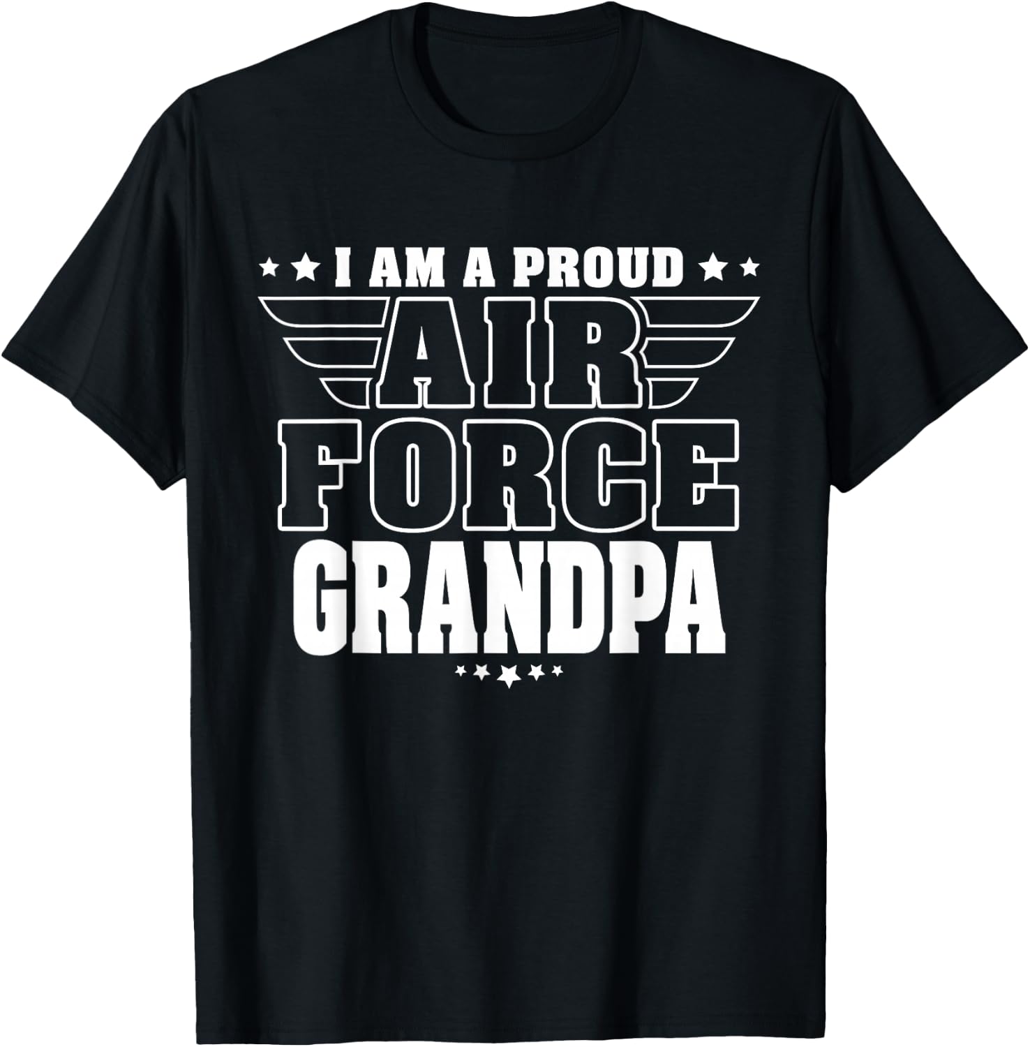 Proud Air Force Grandpa Patriotic Pride Military Grandfather T-Shirt - T-Shirt | Black