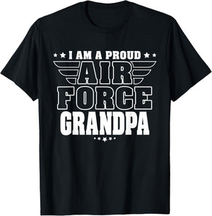 Proud Air Force Grandpa Patriotic Pride Military Grandfather T-Shirt - T-Shirt | Black
