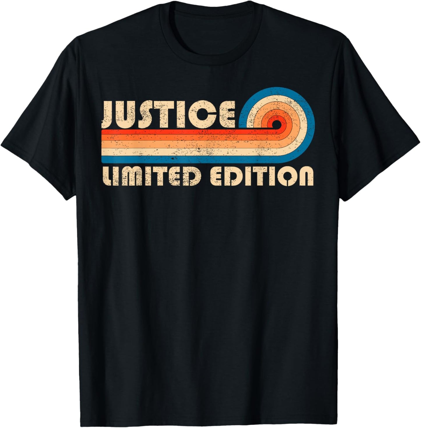 JUSTICE Retro 70s 80s Sunset Stripe T-Shirt - T-Shirt | Black