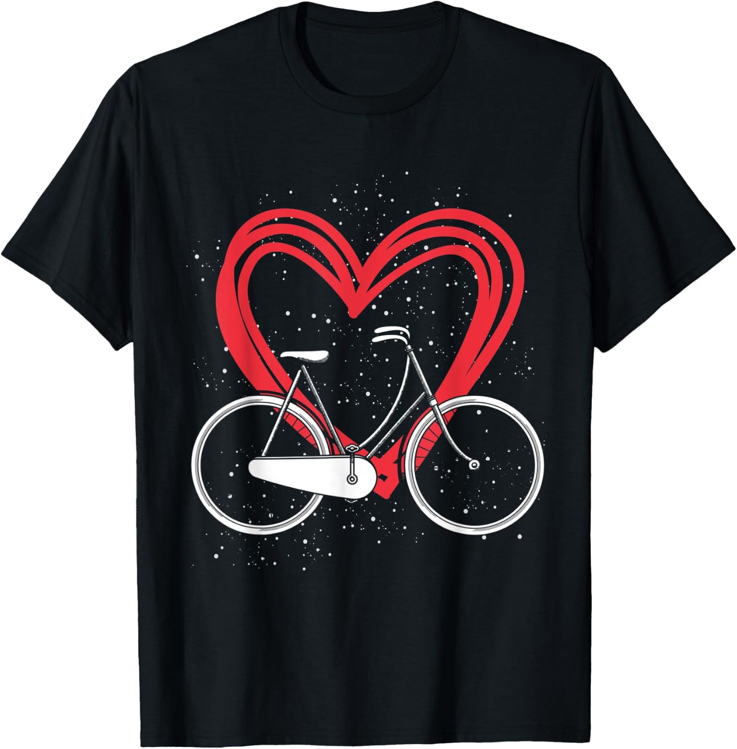 Heart Love Bicycle T-Shirt - T-Shirt | Black