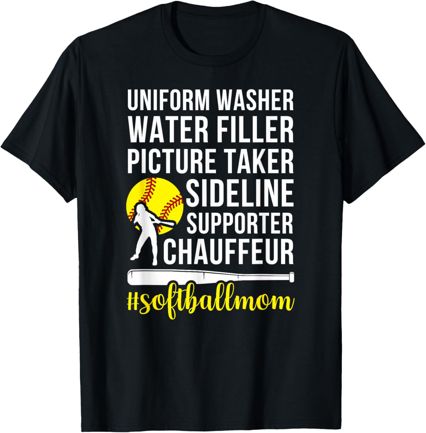 Softball Mom Definition Mom of A Softball Player Mother T-Shirt - T-Shirt | Black
