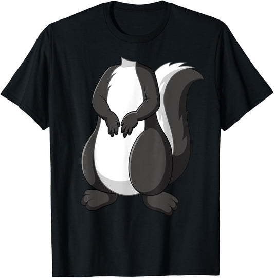 Skunk Shirt Adult Kids Men Women Skunk Costume T-Shirt - T-Shirt | Black