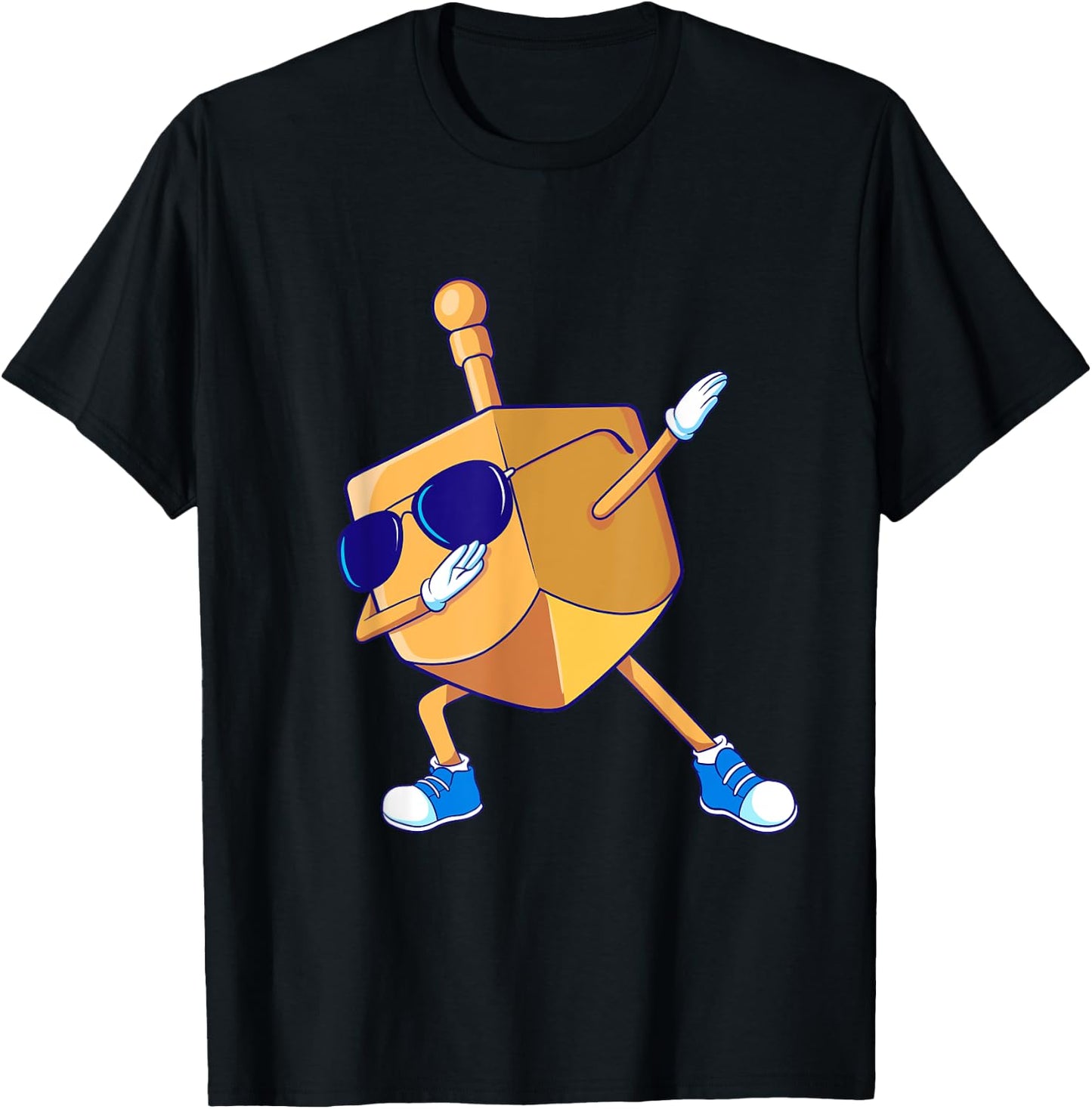 Dabbing Dreidel Hanukkah Dancing Chanukah Kids Girls Boys T-Shirt - T-Shirt | Black