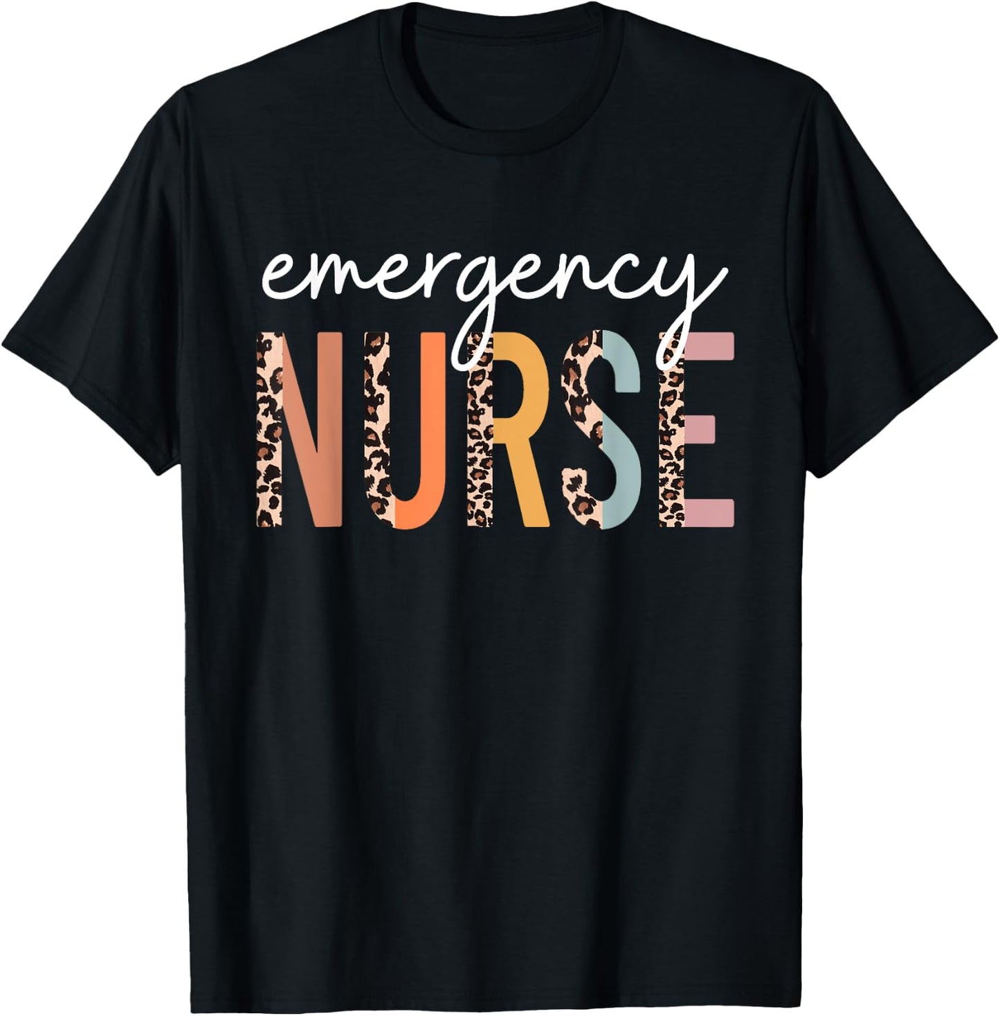 Emergency Nurse Leopard Of ER Nurse Nursing School Women T-Shirt - T-Shirt | Black