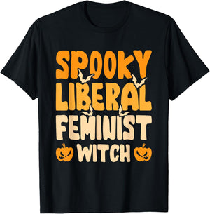 Spooky Liberal Feminist Witch T-Shirt - T-Shirt | Black