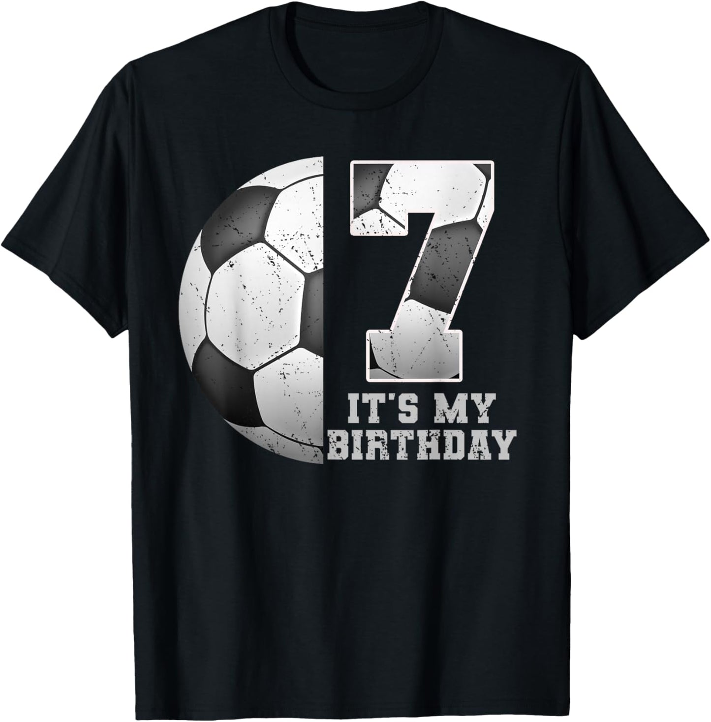 Birthday Boy 7 Soccer Its My 7th Birthday Boys Soccer T-Shirt - T-Shirt | Black
