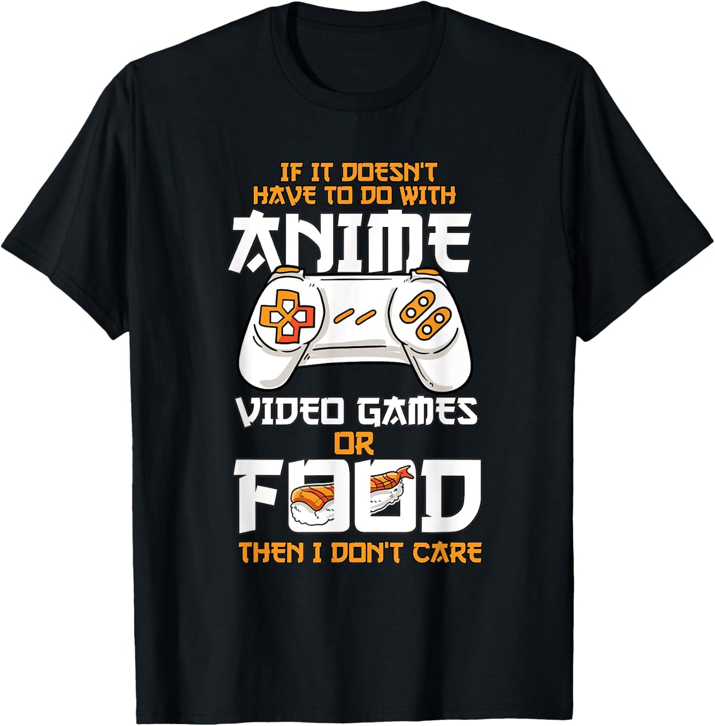 Anime Video Games Food Sushi Gaming Merch Otaku Gift Anime T-Shirt - T-Shirt | Black