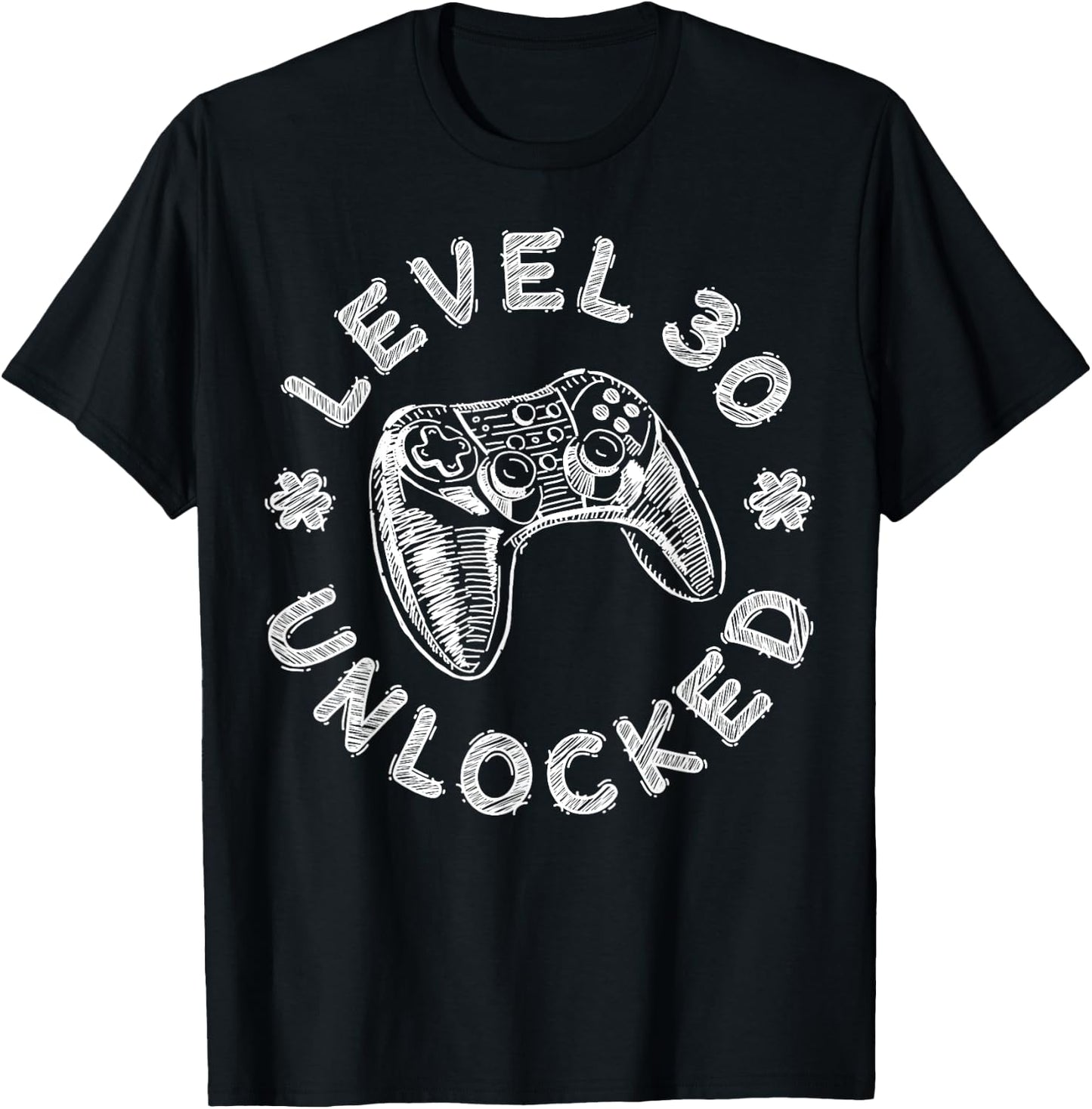 Level 30 Unlocked Shirt Men Women Video Gamer 30th Birthday T-Shirt - T-Shirt | Black