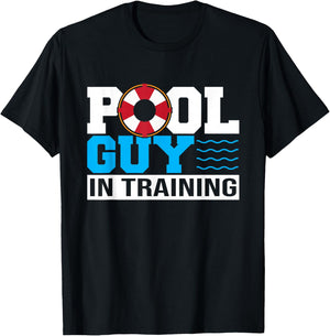 Pool Guy In Training Boy Swimming Pool T-Shirt - T-Shirt | Black