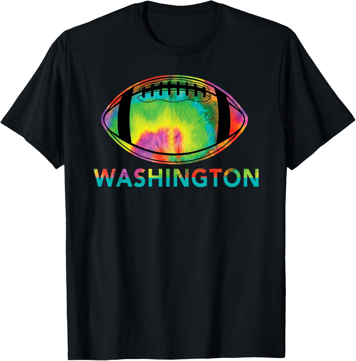 Tie Dye Cool Football Design Apparel Washington Team T-Shirt - T-Shirt | Black